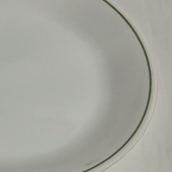 Corelle by Corning 12" Oval Serving Platter White with Green Band - Picture 3 of 5